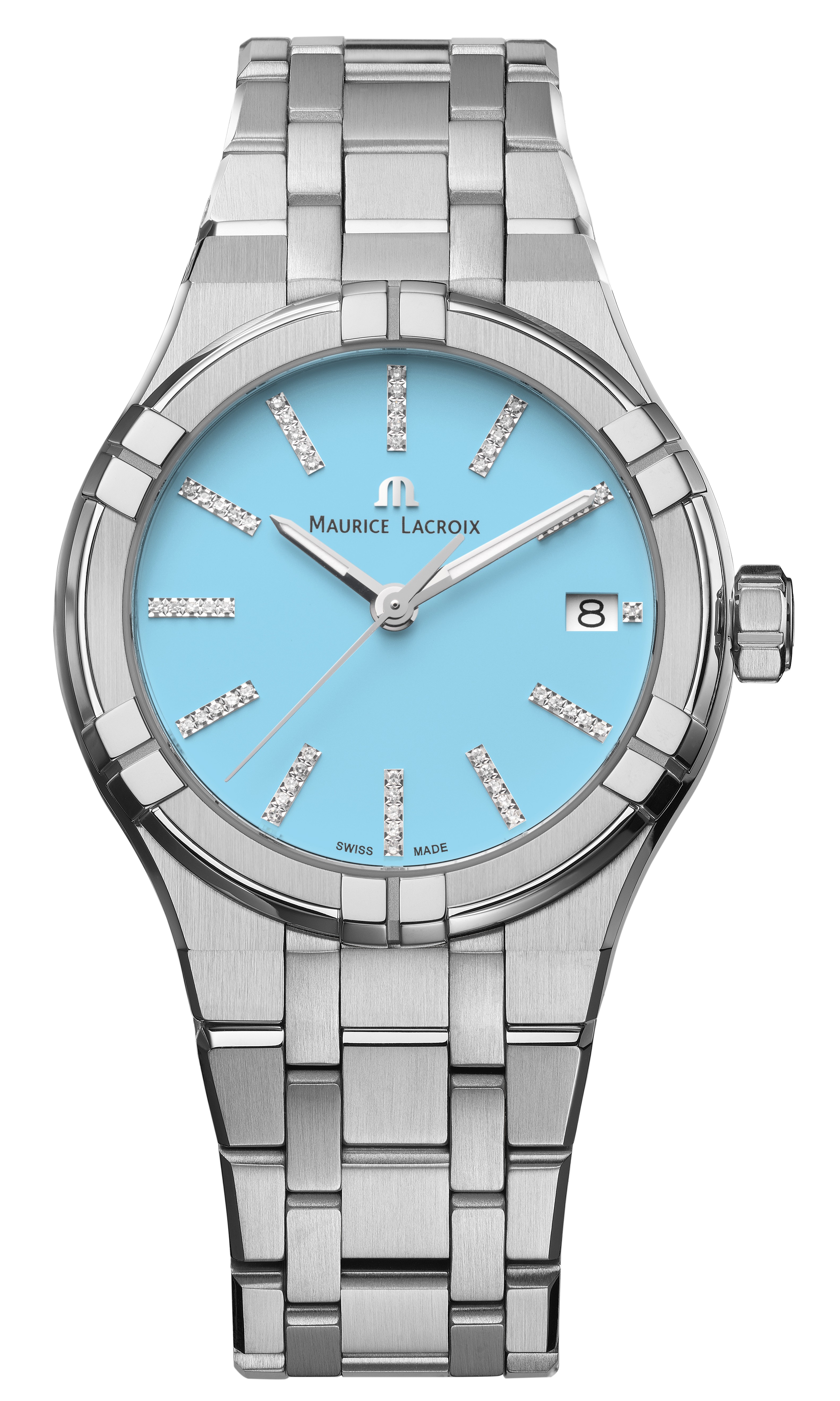Женские часы Maurice Lacroix Aikon Quartz AI1106-SS002-450-1  Женские швейцарские часы, кварцевый механизм, сталь, 35 мм