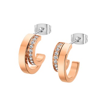 Urban Woman Серьги(LS2322-4/3) Серьги Lotus из нержавеющей стали с розовым покрытием и вставками из циркония 
