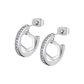 Urban Woman Серьги(LS2328-4/1) Серьги Lotus из нержавеющей стали и вставками из циркония