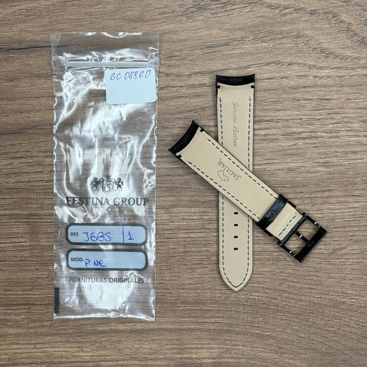 Ремешок для часов Jaguar из кожи теленка, черный, для J685 