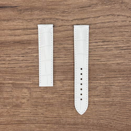 Ремешок для часов Maurice Lacroix из кожи теленка, иммитац. крок.белый, 19/18 ремешок для часов из кожи теленка, иммитац. крок.белый, 19/18