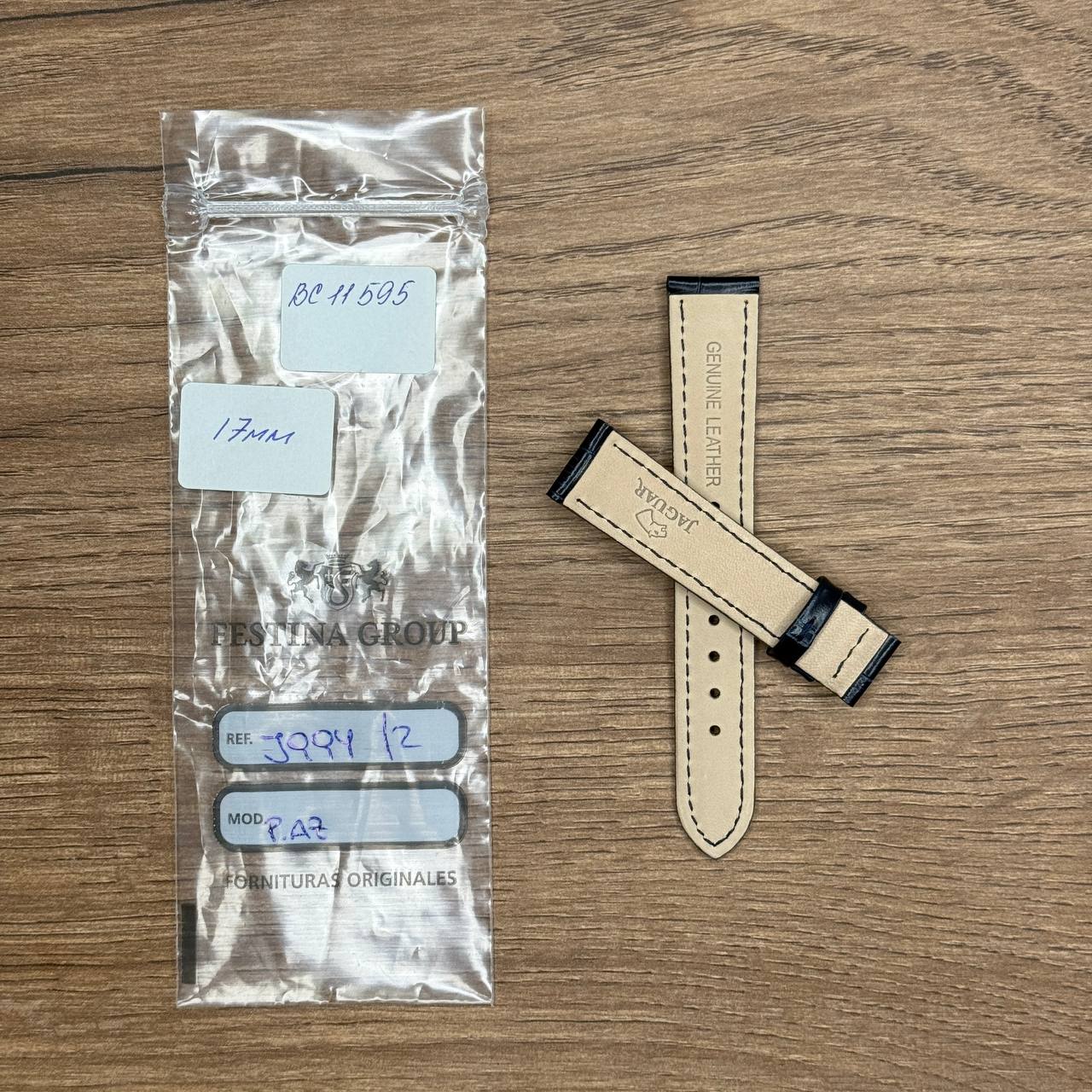 Ремешок для часов Jaguar из кожи теленка, синий, 17 мм, для J995, J994  