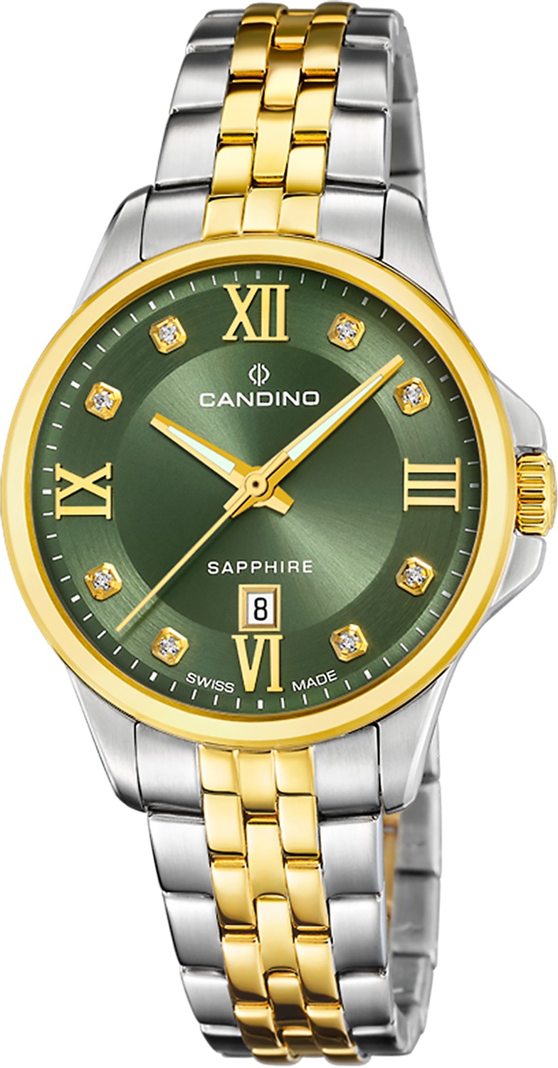 Женские часы Candino Lady Elegance Date C4767/4 Женские швейцарские часы, кварцевый механизм, сталь, 34 мм