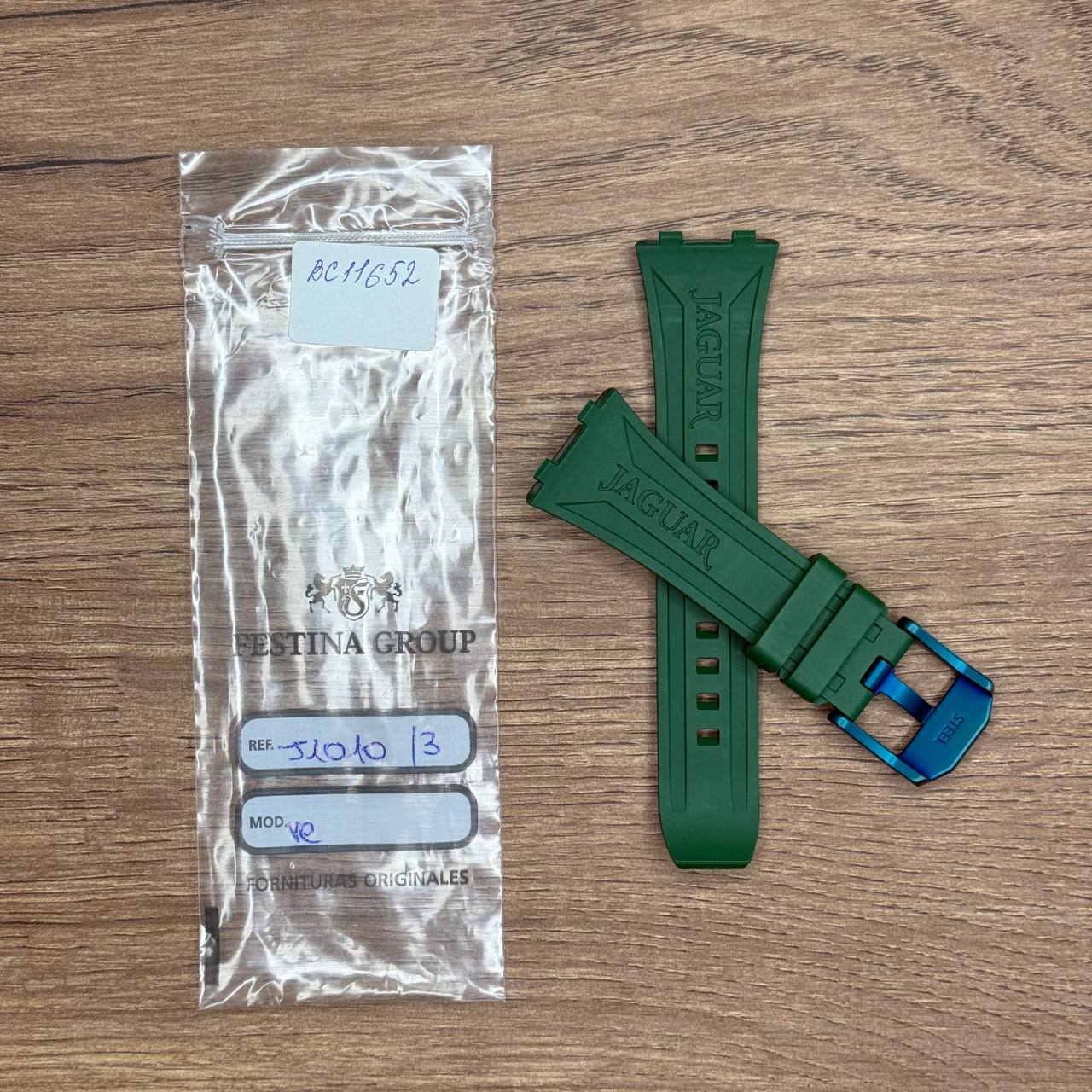 Ремешок для часов Jaguar из каучука, зеленый, для J1010 