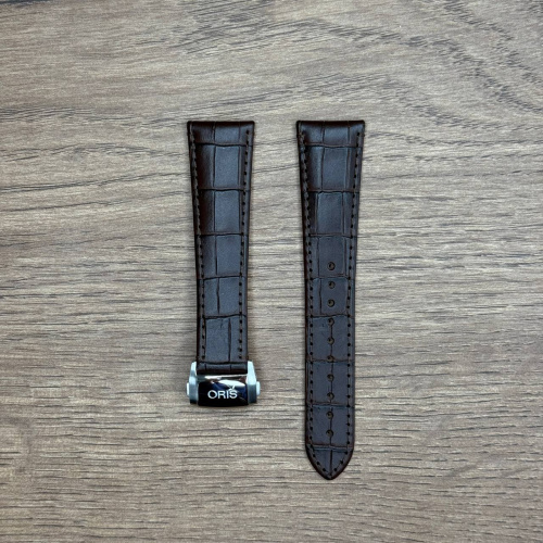 Ремешок для часов Oris из натуральной кожи, коричневый, с застежкой 