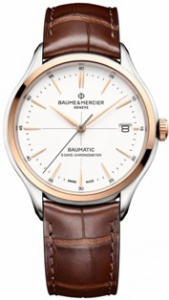 BAUME&MERCIER CLIFTON Швейцарские мужские автоматические часы особой точности с сертификатом COSC, с запасом хода 5 дней, стальные, с сапфировым стеклом и водозащитой 50 м - идеальны в качестве подарка и аксессуара на каждый день.