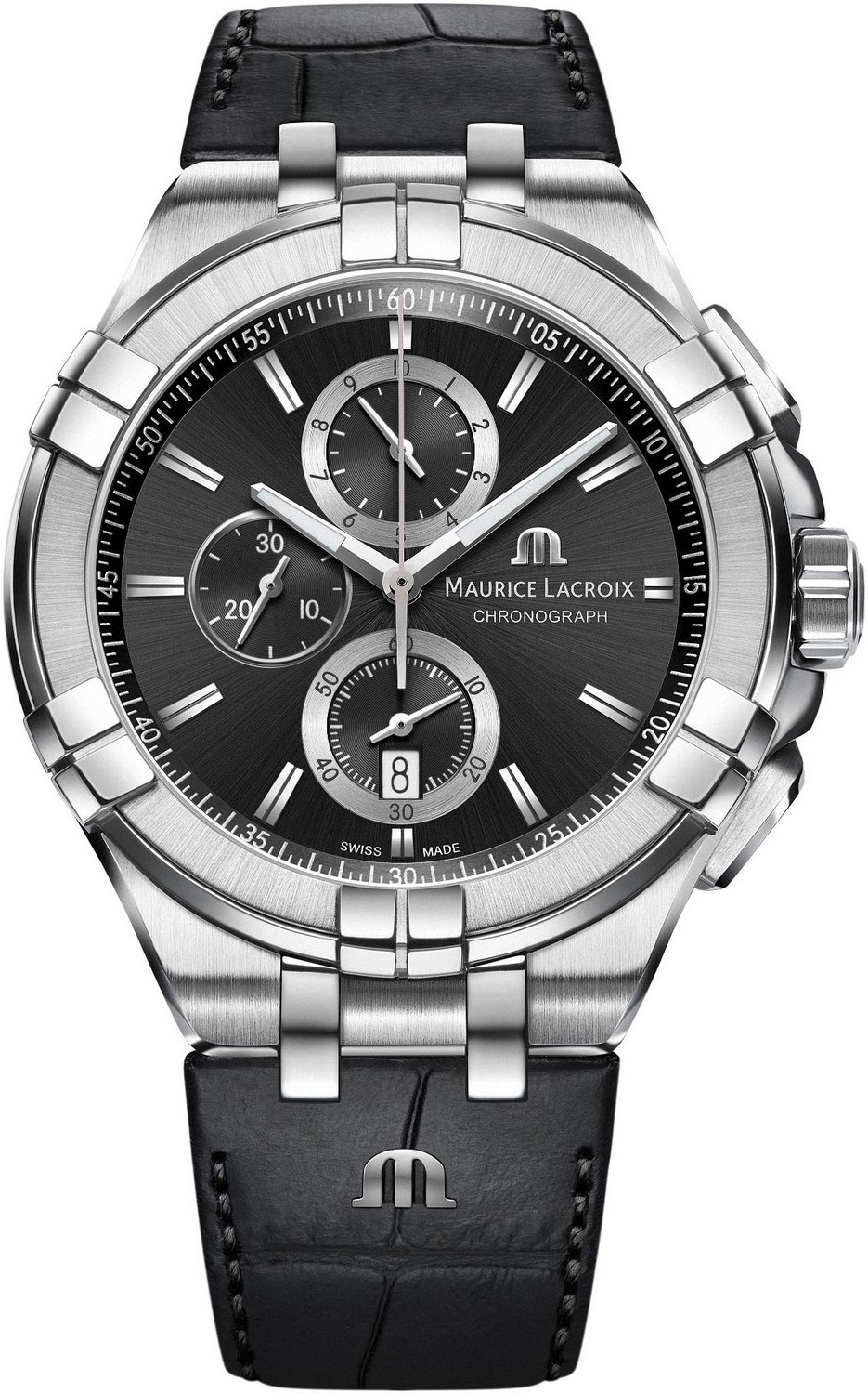 Мужские часы Maurice Lacroix Aikon Quartz AI1018-SS001-330-1 Мужские швейцарские часы, кварцевый механизм, сталь, 44 мм