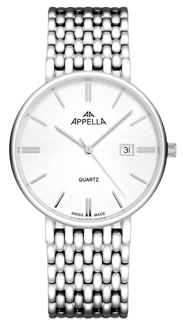 Мужские часы Appella Classic Pairs L12007.5113Q Мужские швейцарские часы, кварцевый механизм, сталь, 37,5 мм