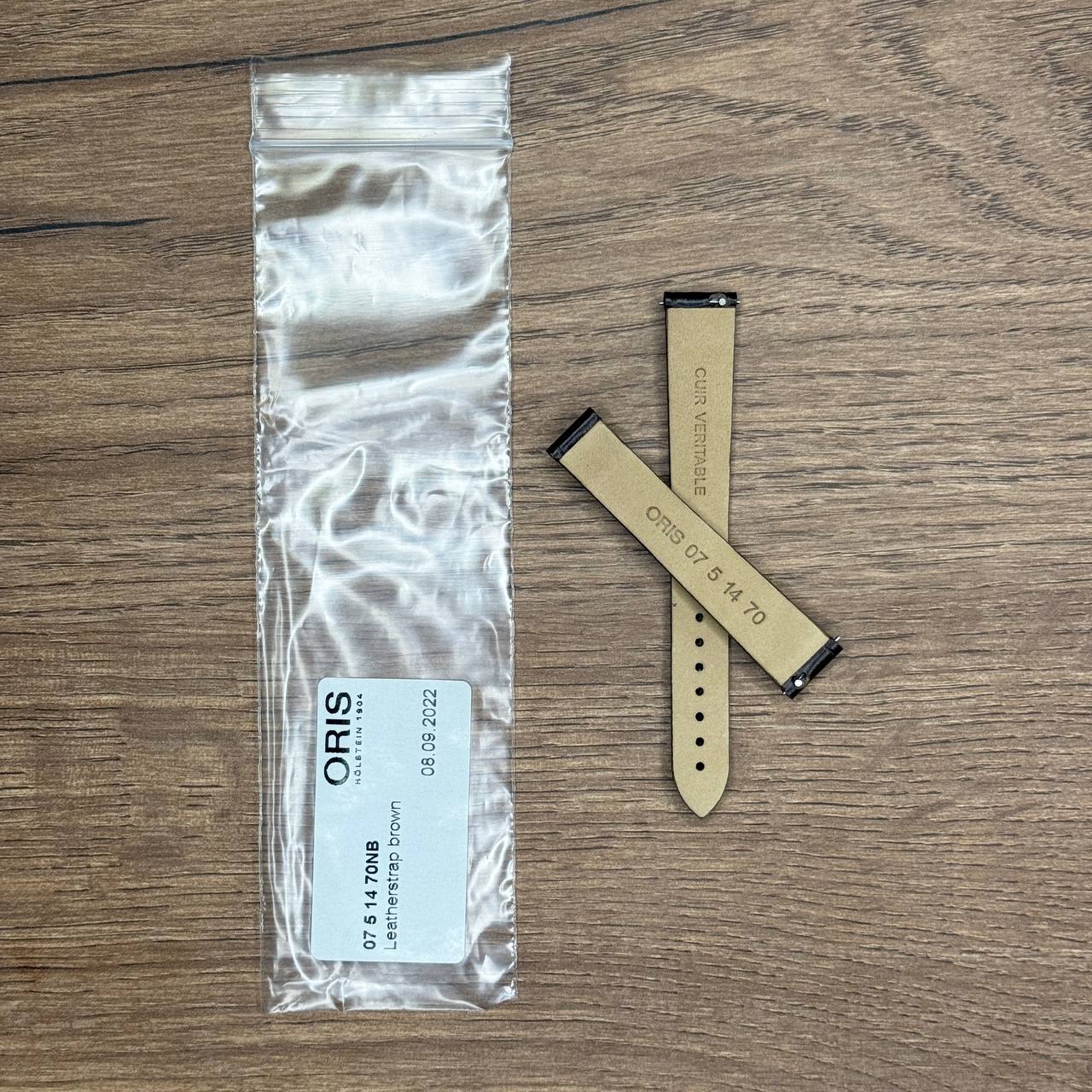 Ремешок для часов ORIS из натуральной кожи, коричневый, без клипсы 