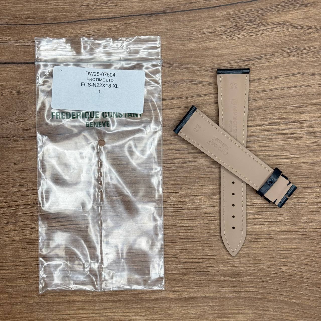 Ремешок для часов Frederique Constant из кожи теленка, темно-синий, 21х18 XL 