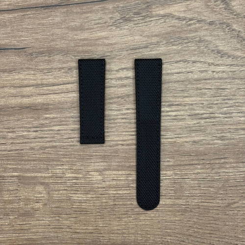 Ремешок для часов Oris из натуральной кожи с текстильной обработкой, черный, без застежки 