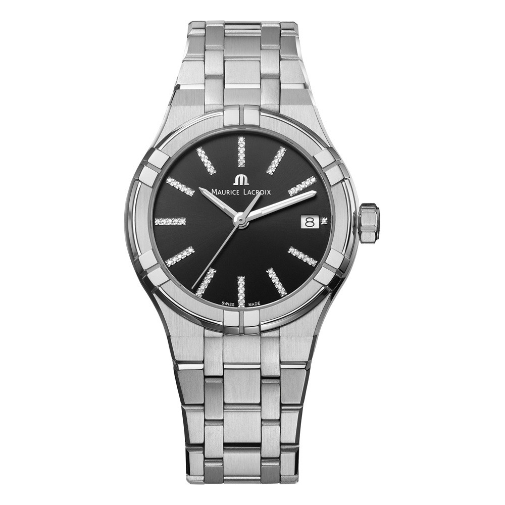 Женские часы Maurice Lacroix Aikon Quartz AI1106-SS002-350-1 Женские швейцарские часы, кварцевый механизм, сталь, 35 мм