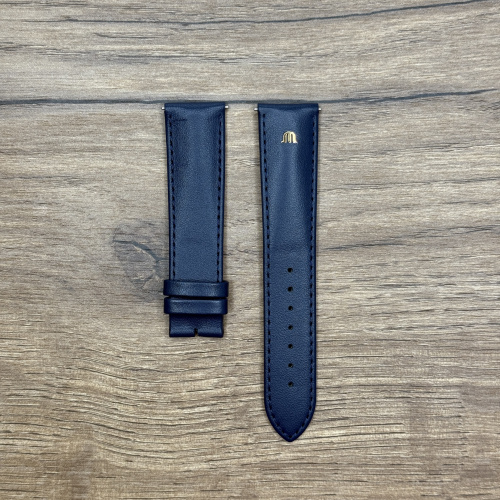 Ремешок для часов Maurice Lacroix из кожи теленка, синий, 20/18 Подходит для часов: EL1118, EL1098.
Ремешок поставляется без застежки.
Кожаные ремешки - стильные, надёжные и долговечные, способные составить достойную пару часам со стальным корпусом или часам из титана. 
Аксессуары из кожи не рекомендуется использовать в воде.
У нас присутствуют только высококачественные материалы и оригинальный товар от производителя. 
