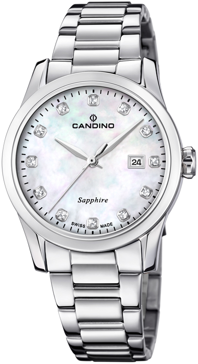Женские часы Candino Lady Elegance Date C4738/1 Женские швейцарские часы, кварцевый механизм, сталь, 33 мм