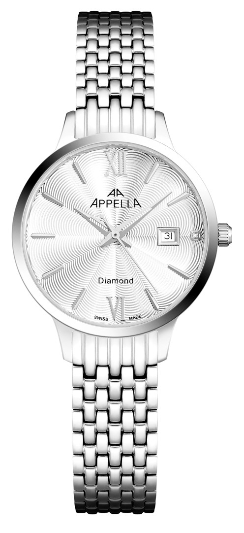 Женские часы Appella Diamond Band L50012.5163DQ Женские швейцарские часы, кварцевый механизм, сталь, 30 мм
