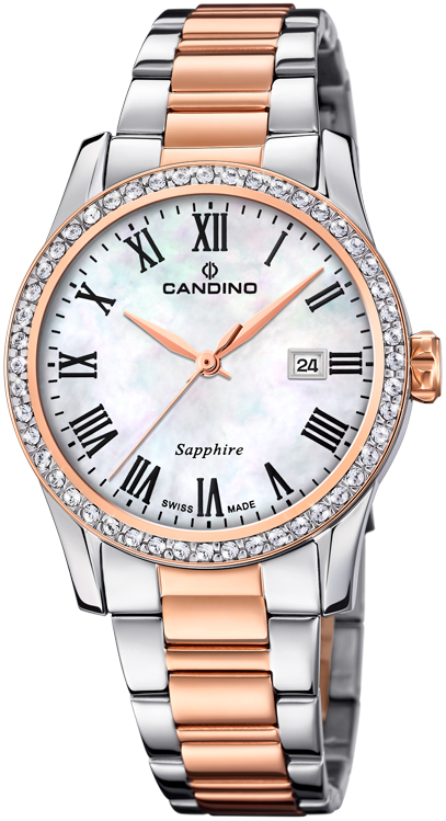 Женские часы Candino Lady Elegance Date C4741/2 Женские швейцарские часы, кварцевый механизм, сталь, 33 мм