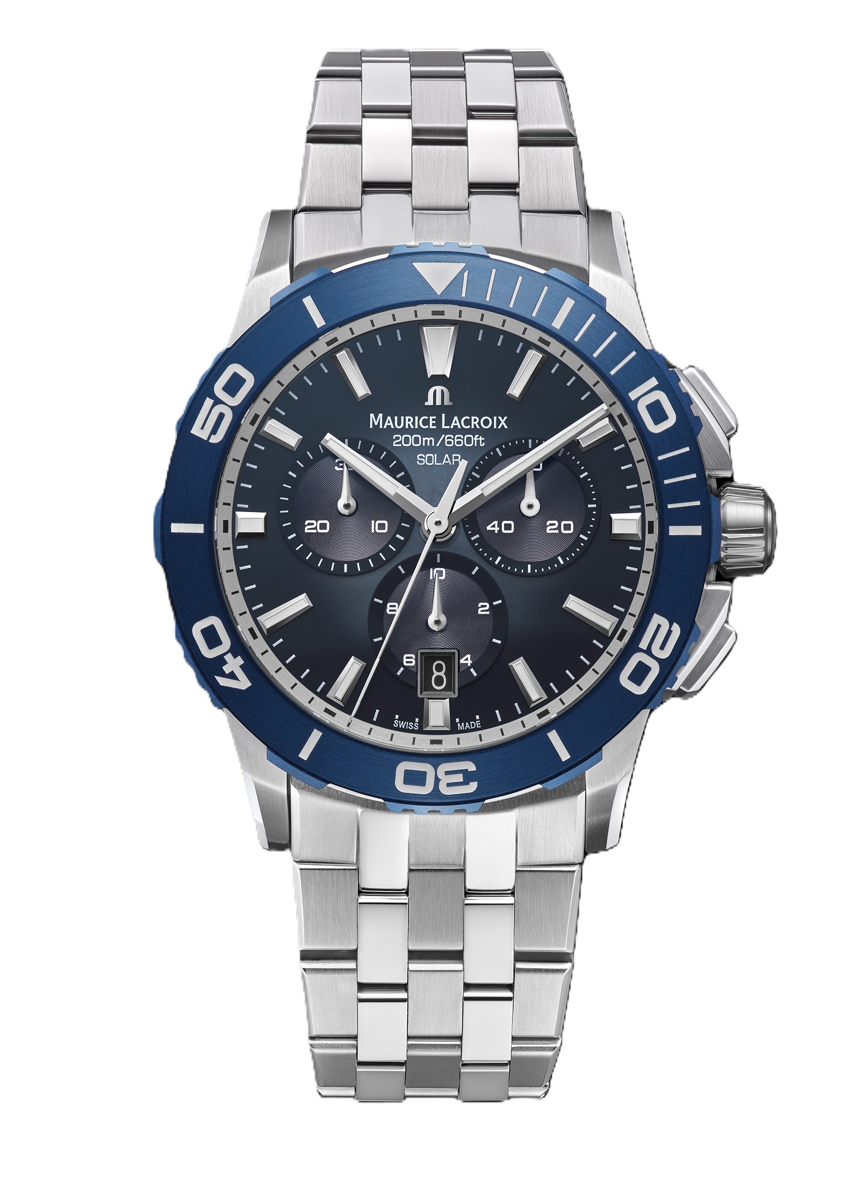 Часы MAURICE LACROIX PONTOS PT1038-SSL42-430-1 Кварцевый механизм с питанием от солнечного света.