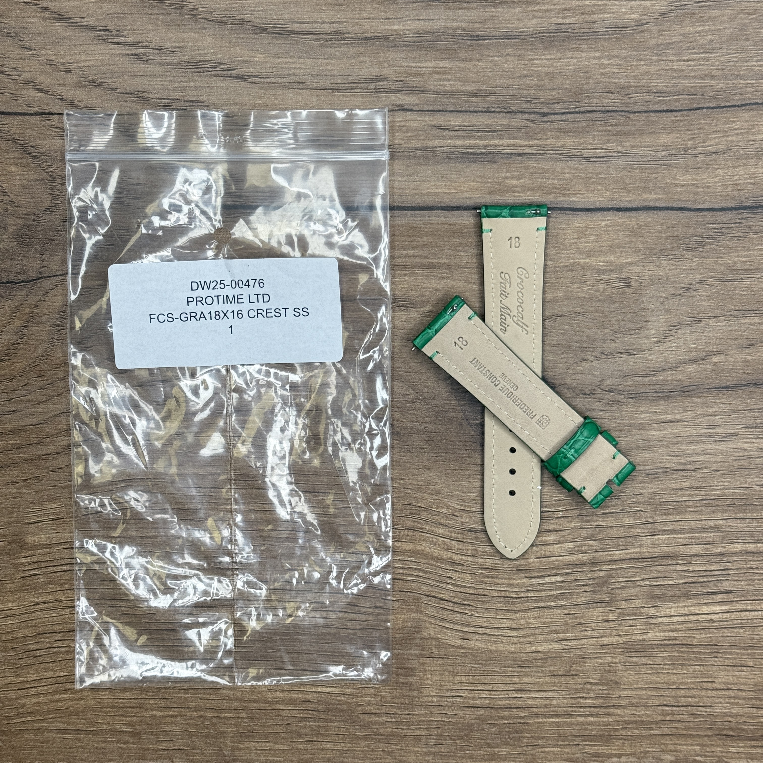 Ремешок для часов Frederique Constant из кожи теленка, зеленый, 18 мм 