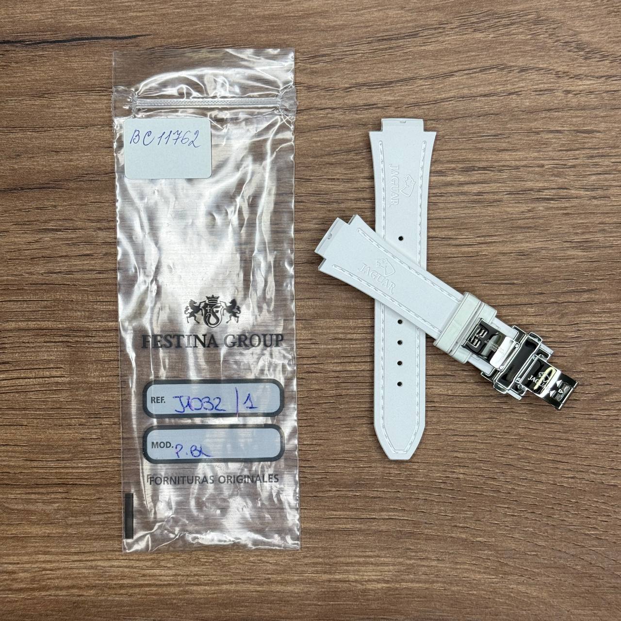 Ремешок для часов Jaguar из кожи теленка, белый, для J1032 