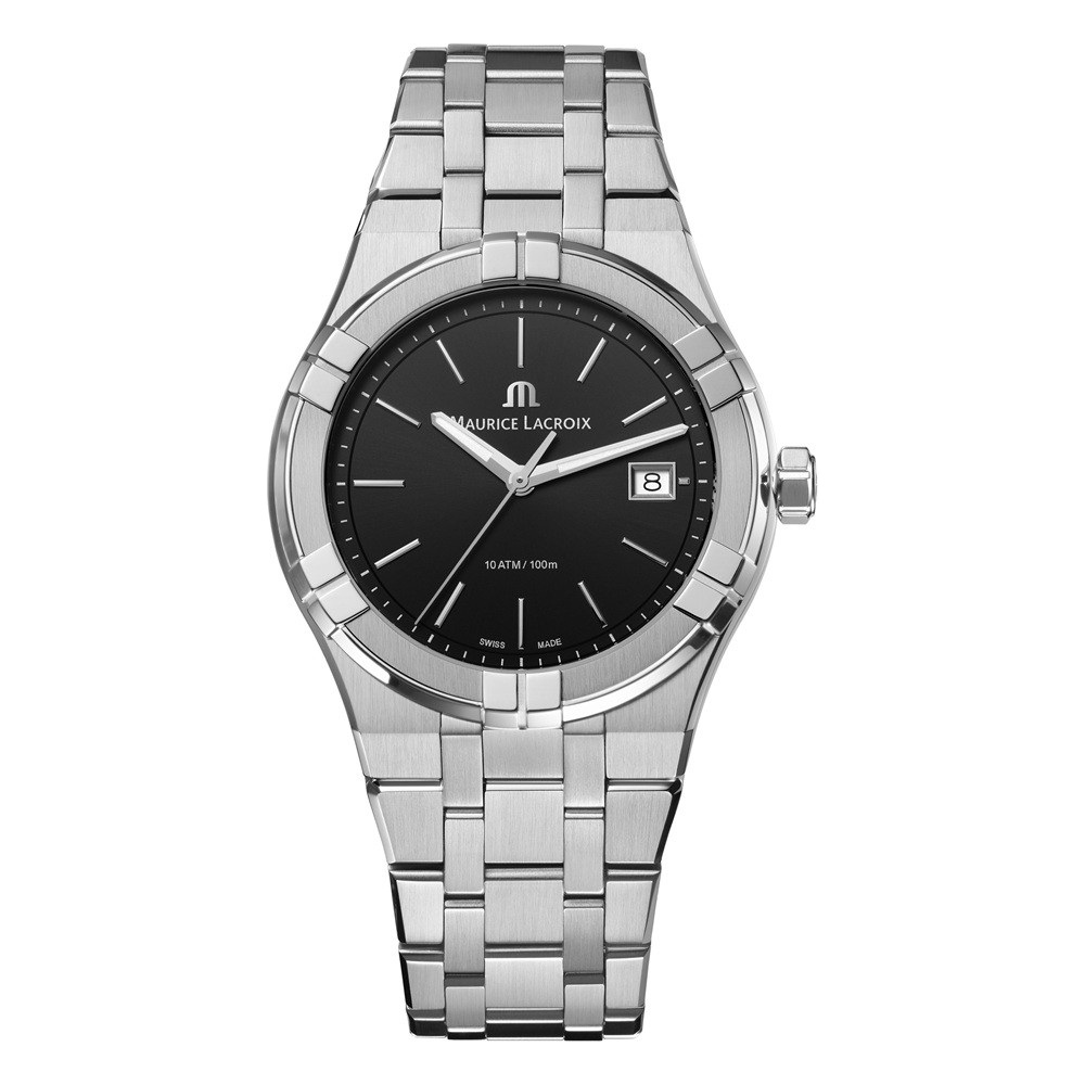 Мужские часы Maurice Lacroix Aikon Quartz AI1108-SS002-330-1 Мужские швейцарские часы, кварцевый механизм, сталь, 40 мм