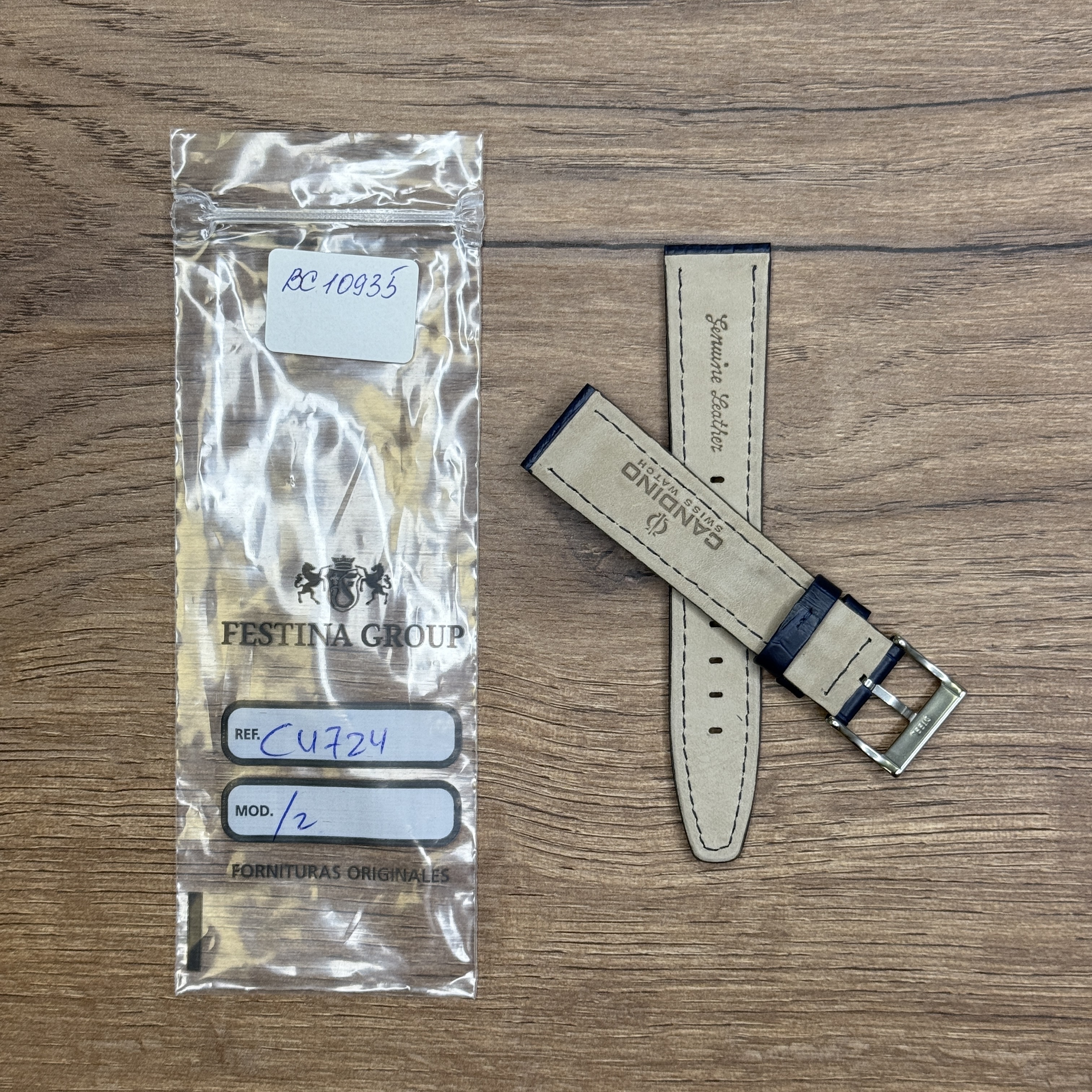 Ремешок для часов Candino из кожи теленка, синий, для C4729 21мм 