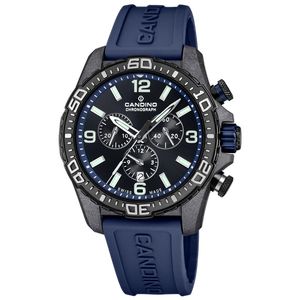 Мужские часы Candino Chronos C4779/2 Мужские швейцарские часы, кварцевый механизм, карбон, 45 мм