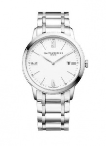 BAUME&MERCIER CLASSIMA Швейцарские мужские кварцевые часы, стальные, с сапфировым стеклом и водозащитой 50 м, на стальном браслете - идеальны в качестве подарка и аксессуара на каждый день.