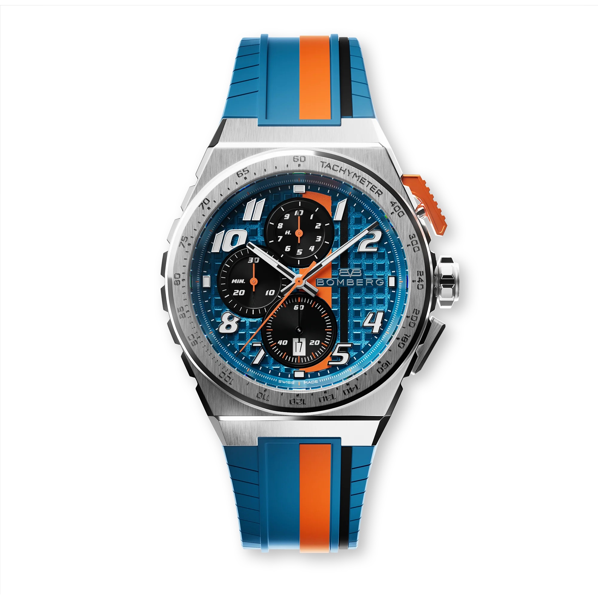 Часы BOMBERG  NT42CHSS.01-11.12 Мужские швейцарские часы, кварцевый механизм, сталь, 42мм