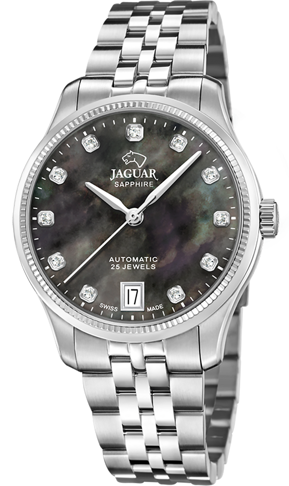 Женские часы Jaguar AUTOMATIC WOMAN J1000/6 Женские швейцарские часы, автоматический механизм, сталь, 34 мм