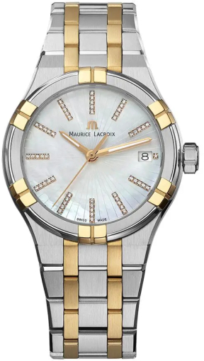 Женские часы Maurice Lacroix Aikon Quartz AI1106-PVP02-170-1  швейцарские часы, кварцевый механизм, сталь с покрытием, 35 мм