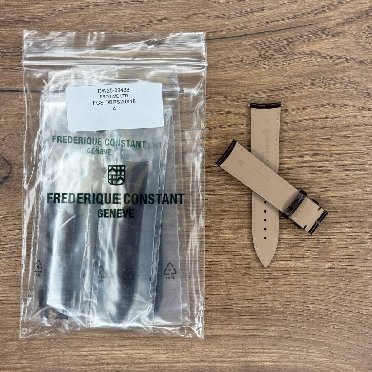 Ремешок для часов Frederique Constant из кожи теленка, коричневый, 20х18 FC ремни